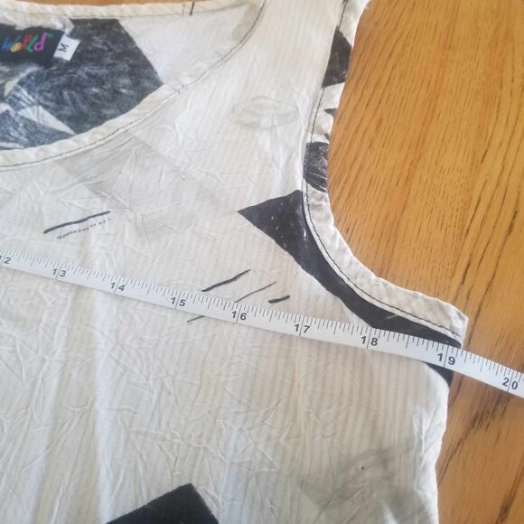 JAMS WORLD Women’s Black and White Tank Top Made in USA 100% Rayon Sz Medium - Picture 6 of 9